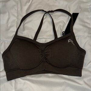 Oner active effortless strappy bralette in deep taupe